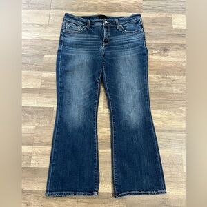 Buckle Black Womans Dark Wash Comfy Western Bootcut Jeans Size Waist 33